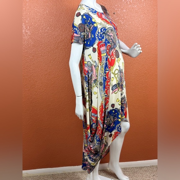 Love in Red and Blue High Low Dress one size. E82 - Picture 10 of 14